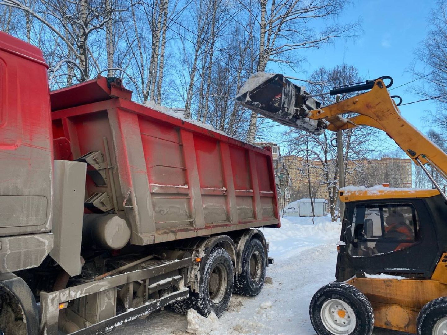 пушкино, снег, циклон ольга, уборка дворов, уборка снега,