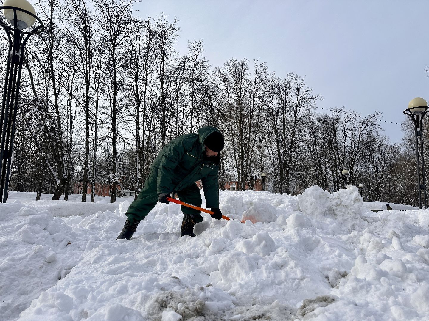 Клин, общество, дороги, парки, снег, уборка снега,