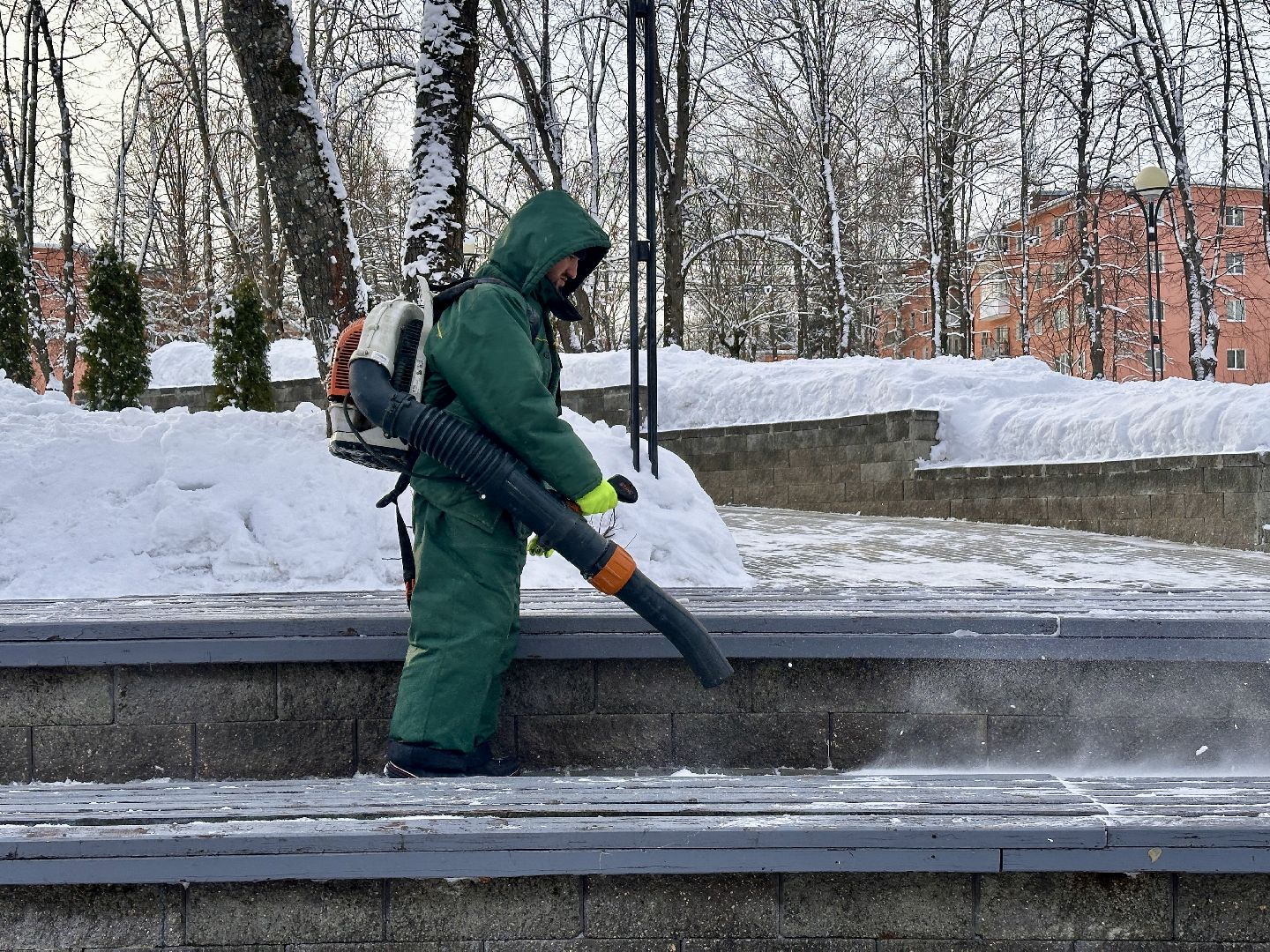 Клин, общество, дороги, парки, снег, уборка снега,