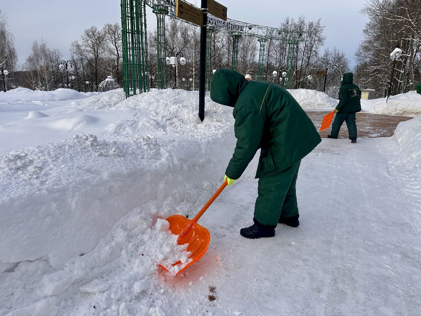 Клин, общество, снег, уборка снега, парки,