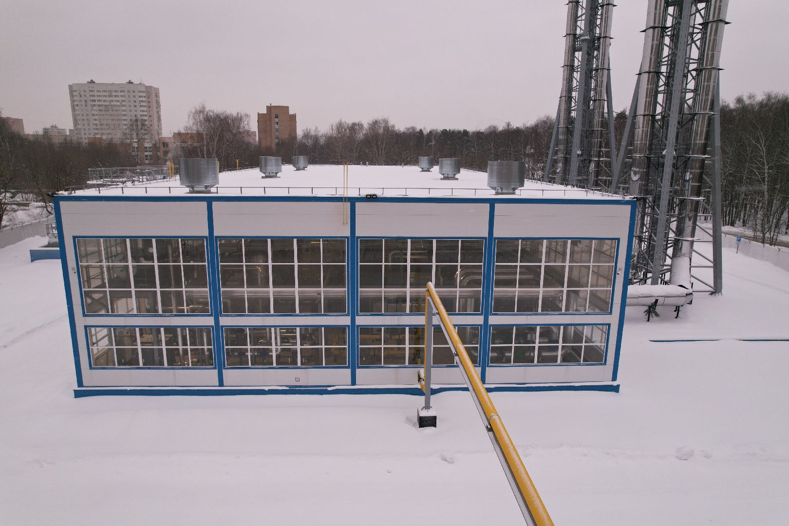 видео с коптера, Королев, котельная,