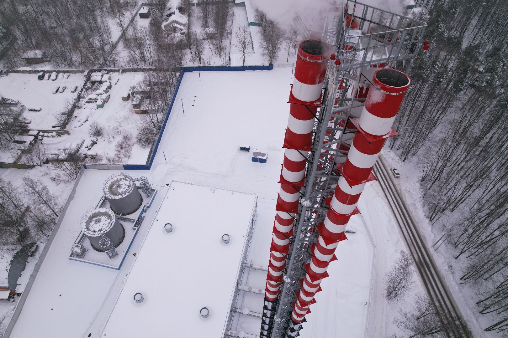 видео с коптера, Королев, котельная,