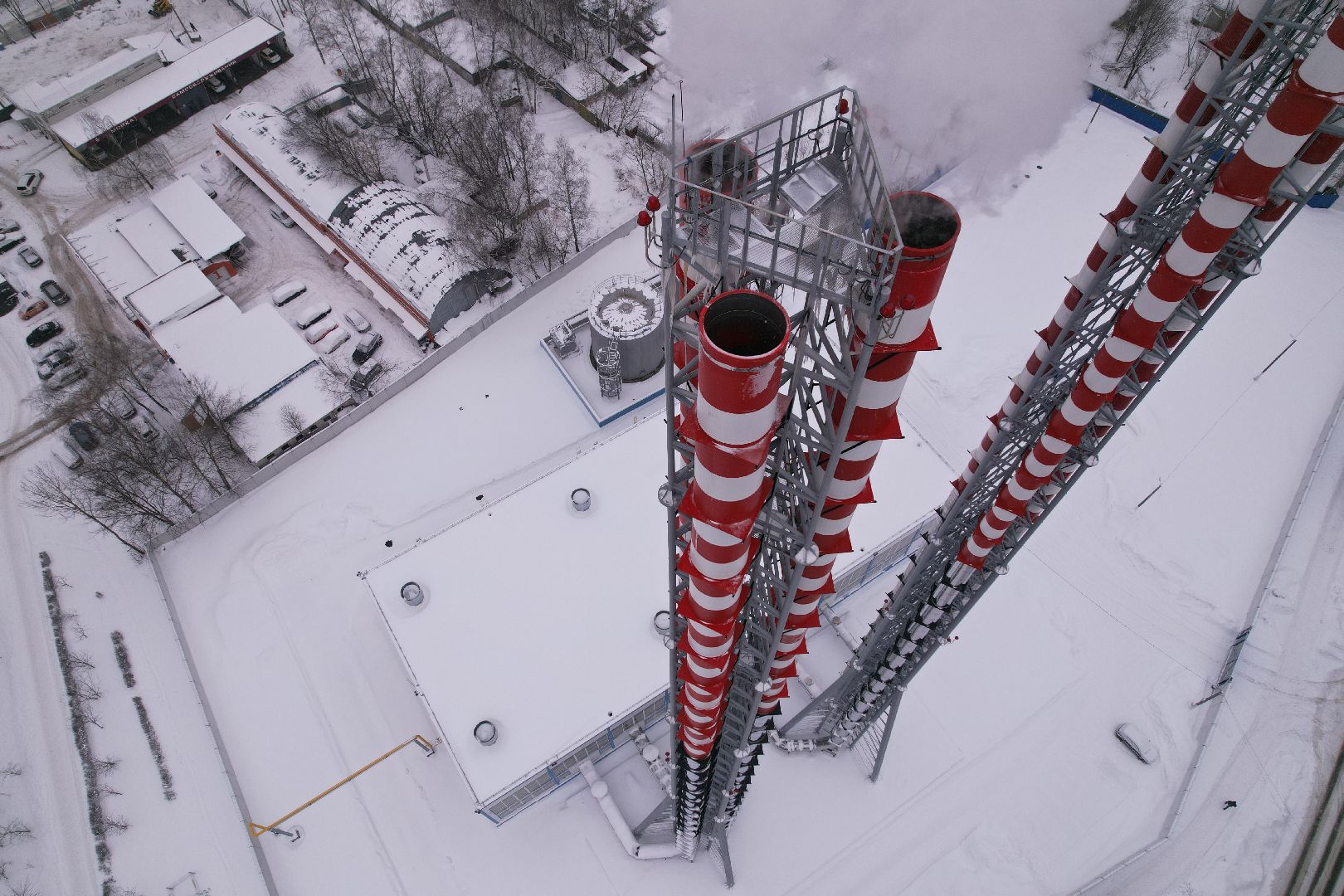 видео с коптера, Королев, котельная,