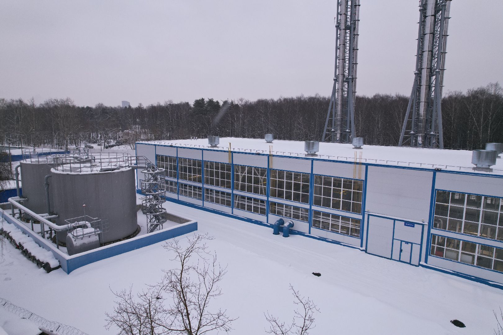 видео с коптера, Королев, котельная,