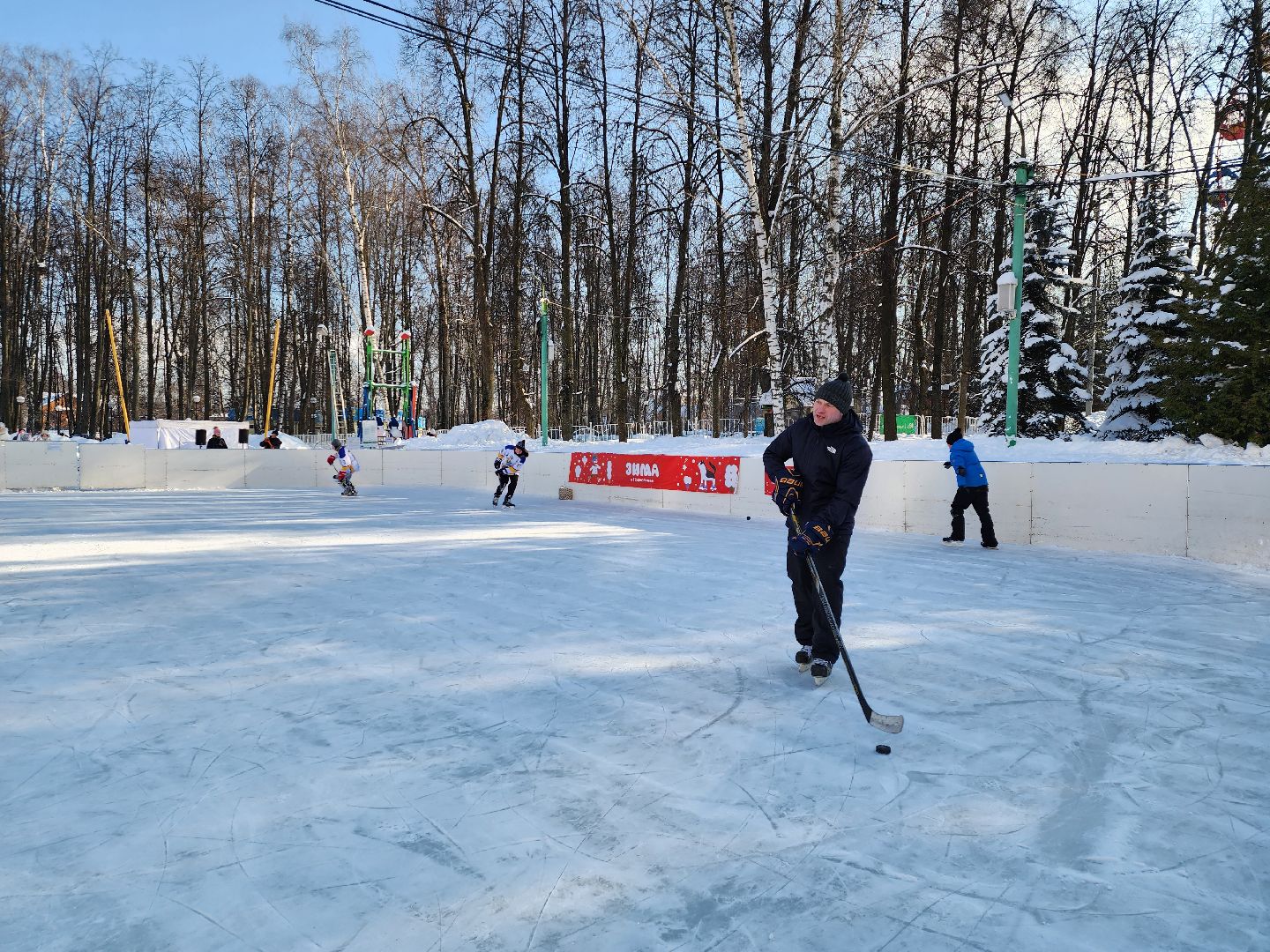 хоккейная команда, металлург,хоккей в парке, видное, спорт подмосковья,