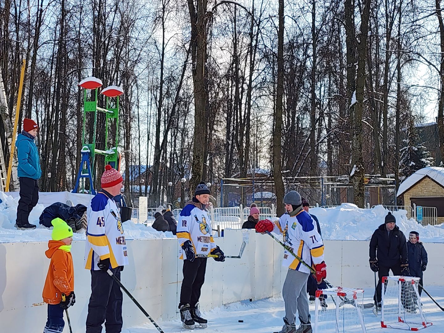 хоккейная команда, металлург,хоккей в парке, видное, спорт подмосковья,