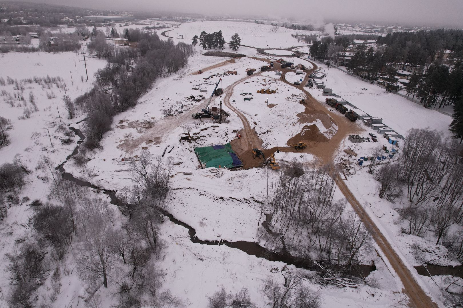 видео с коптера, дорога, истра,