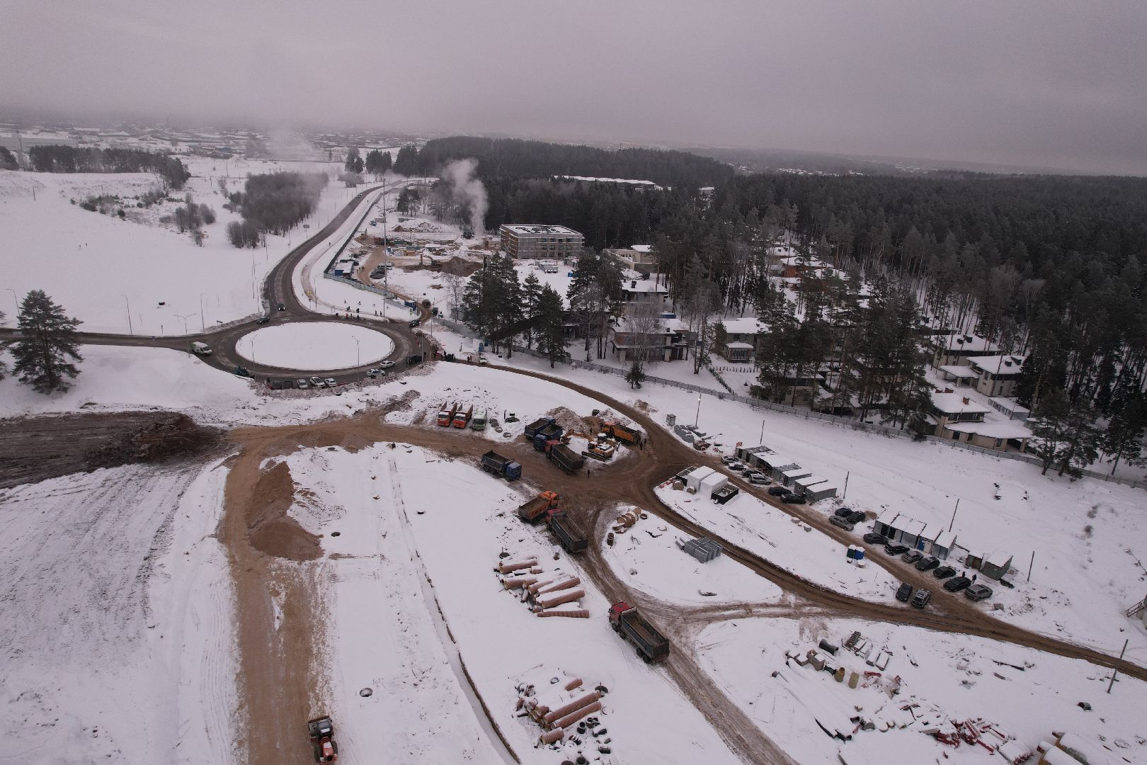 видео с коптера, дорога, истра,