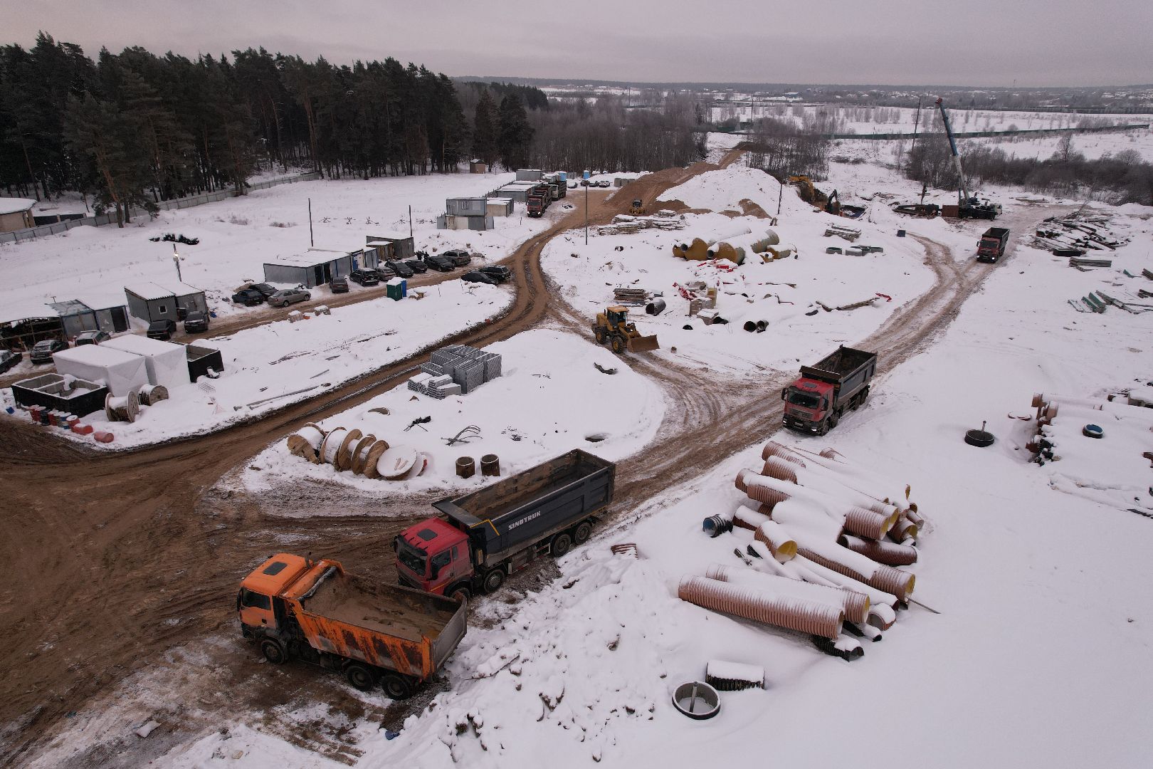 видео с коптера, дорога, истра,