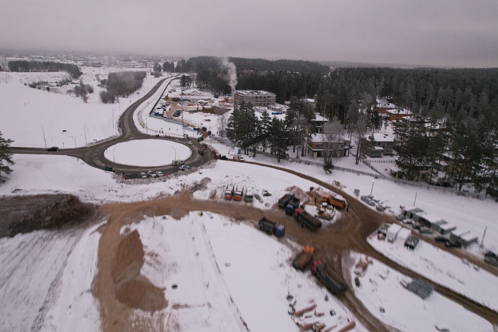 видео с коптера, дорога, истра,