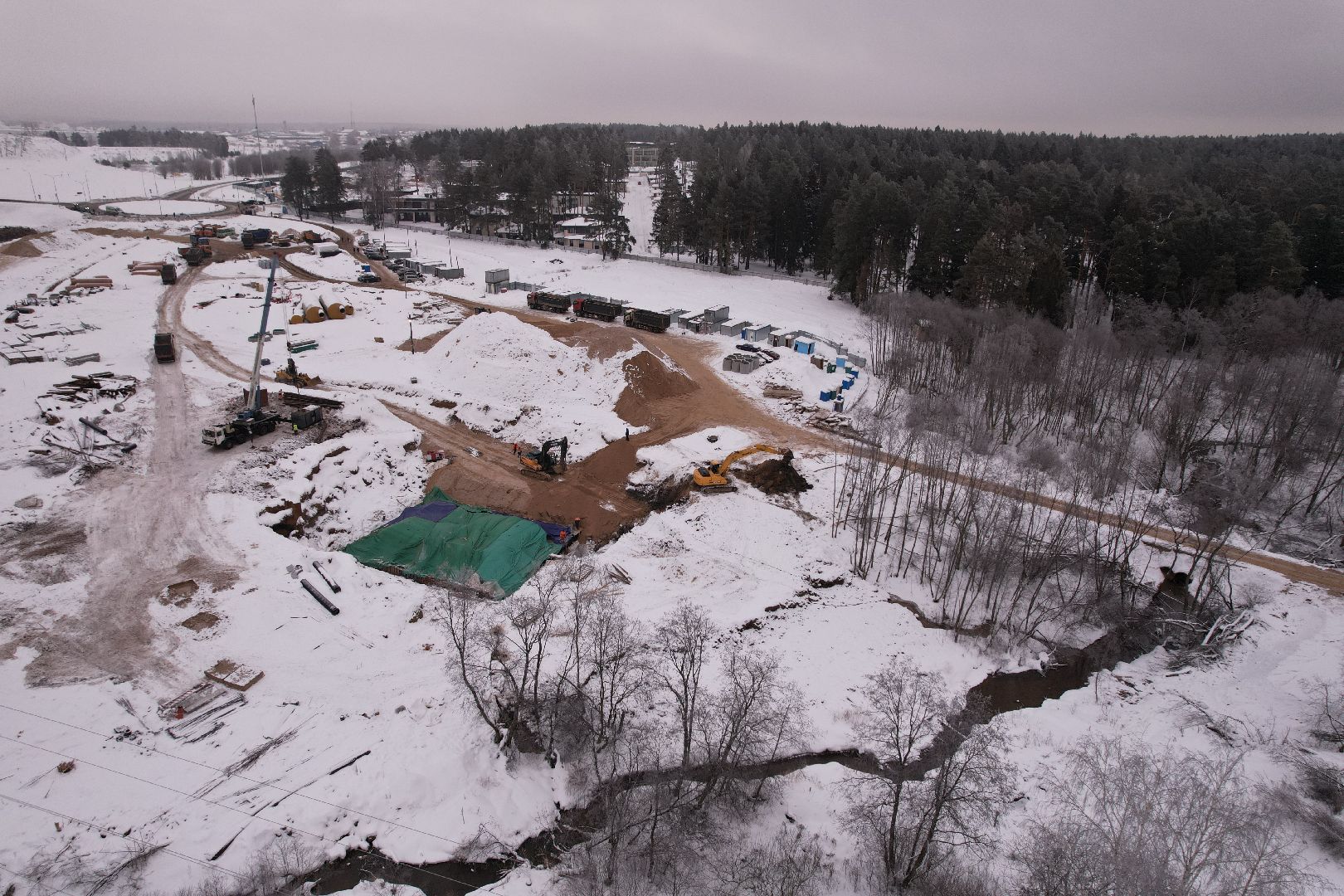 видео с коптера, дорога, истра,