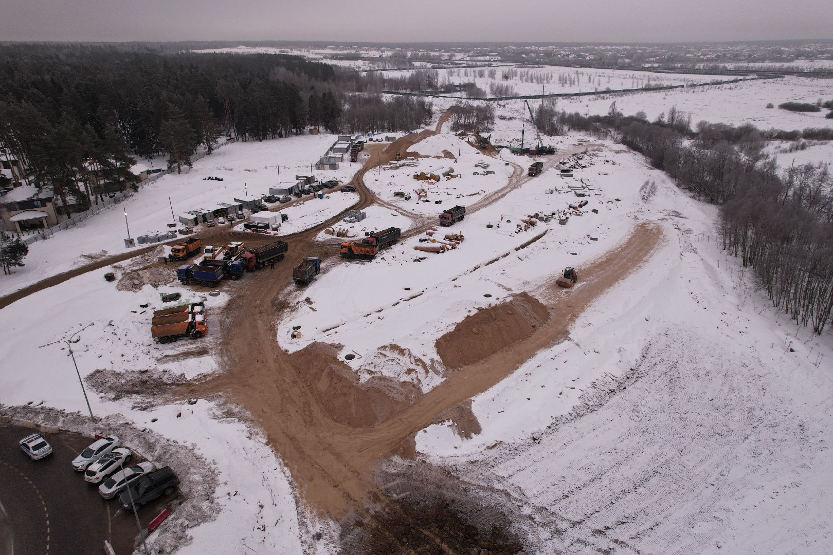 видео с коптера, дорога, истра,