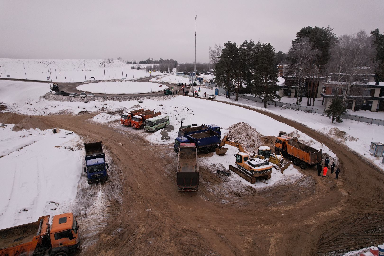 видео с коптера, дорога, истра,