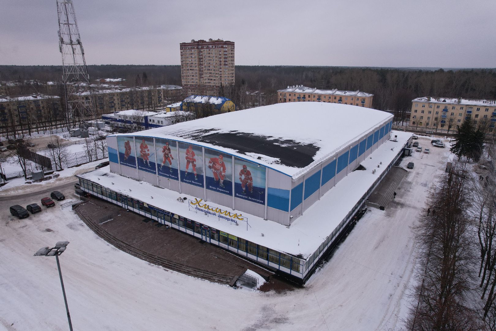 видео с коптера, хоккей,