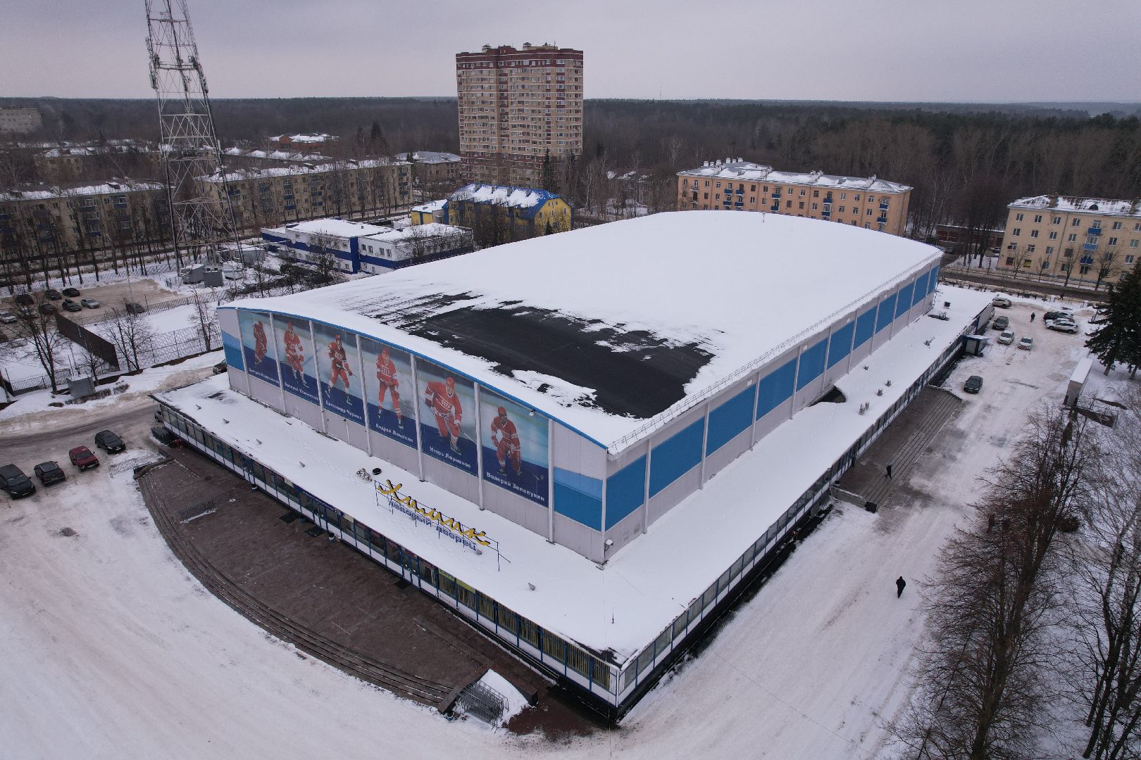 видео с коптера, хоккей,