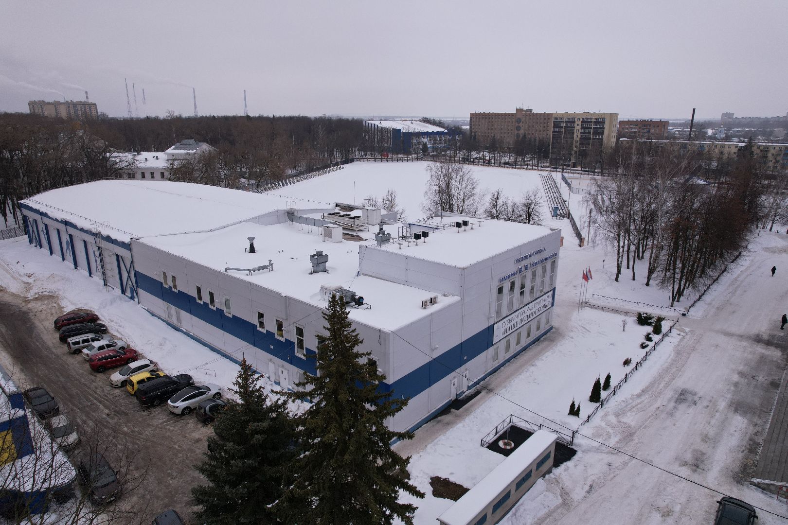 видео с коптера, хоккей,