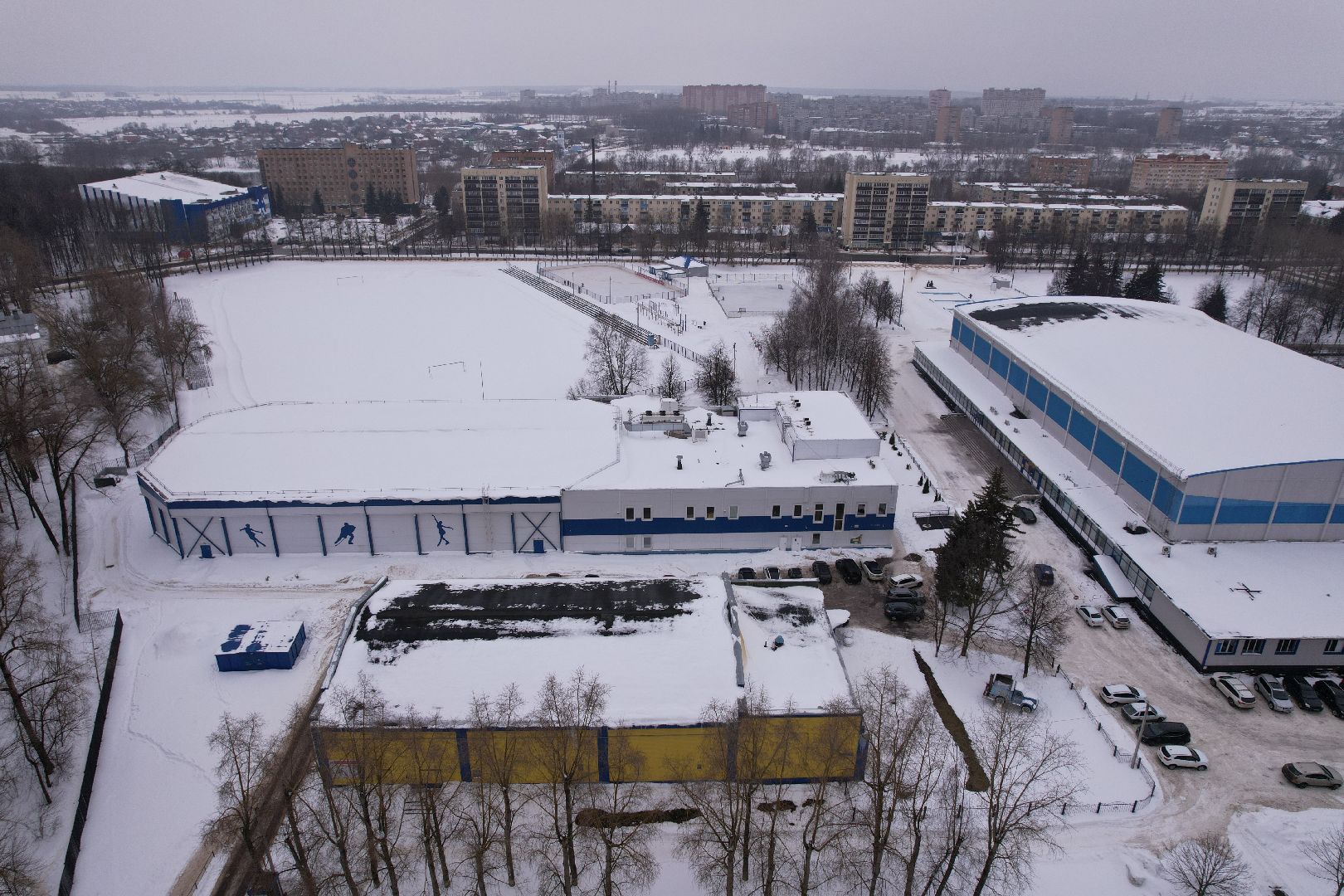 видео с коптера, хоккей,