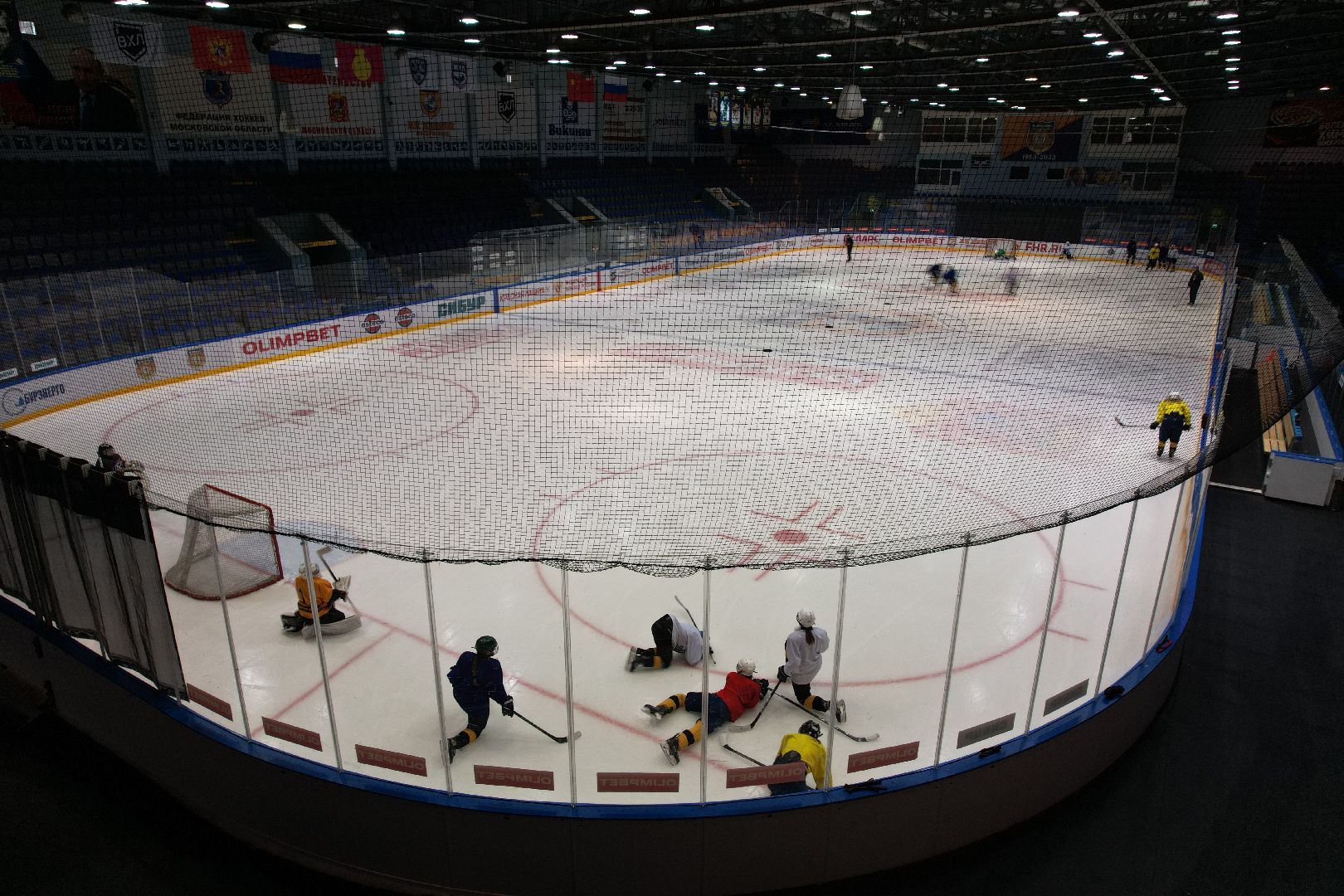 видео с коптера, хоккей,