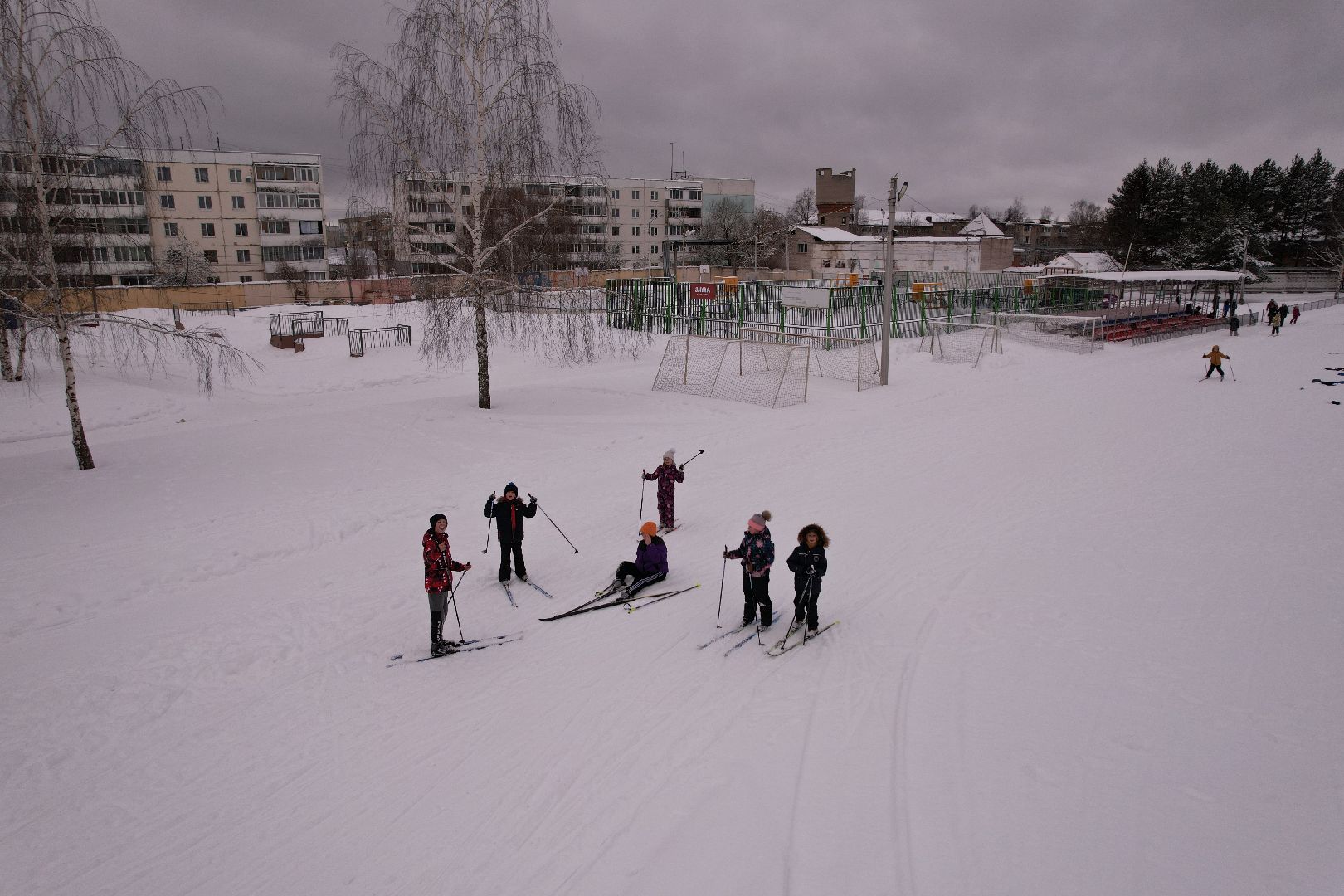 видео с коптера, стадион,