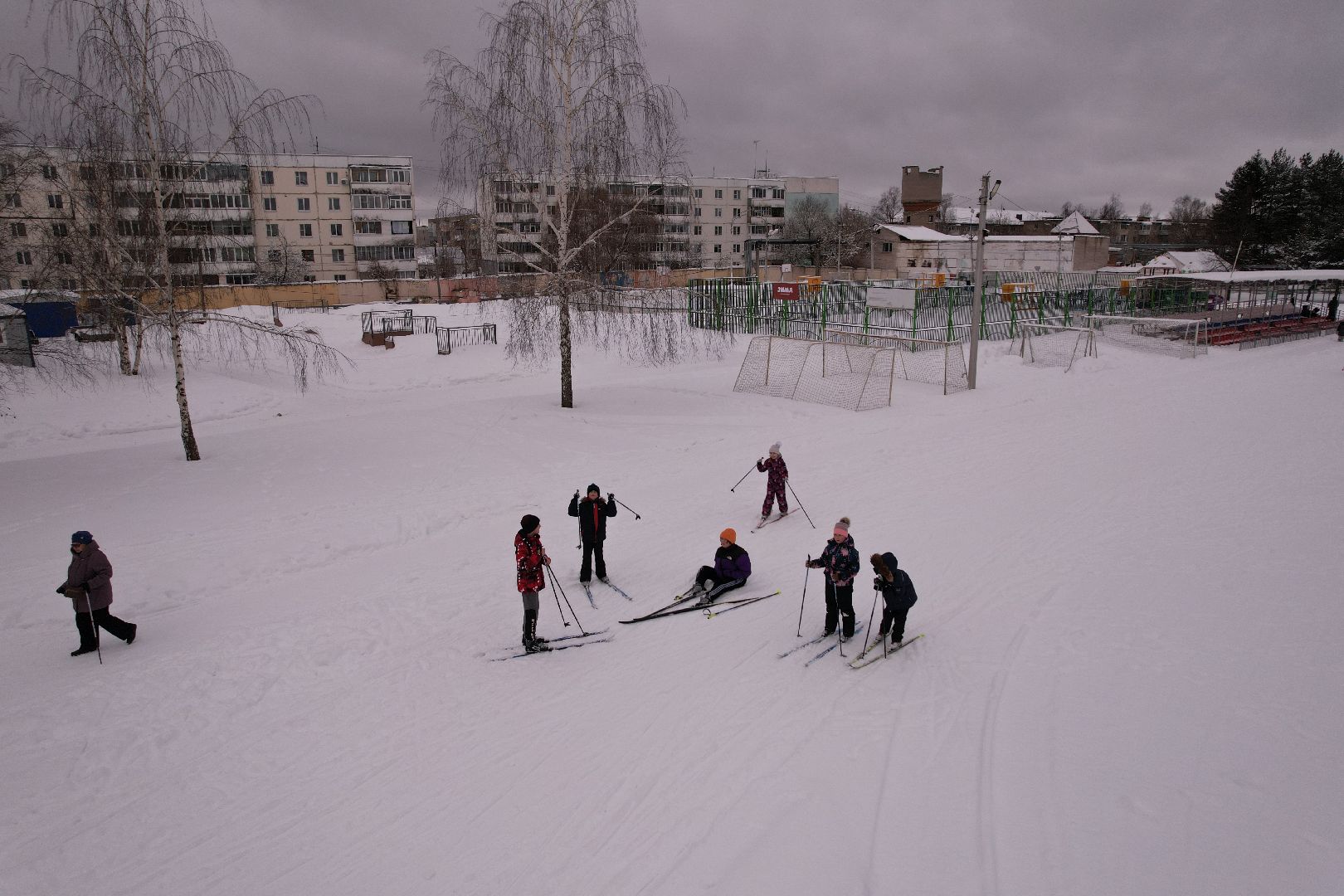 видео с коптера, стадион,
