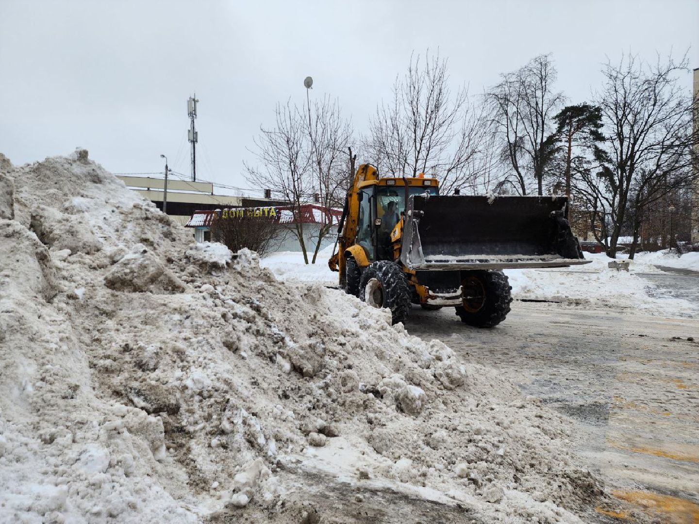 мытищи, уборка снега, Ледяной дождь, Улица Индустриальная,