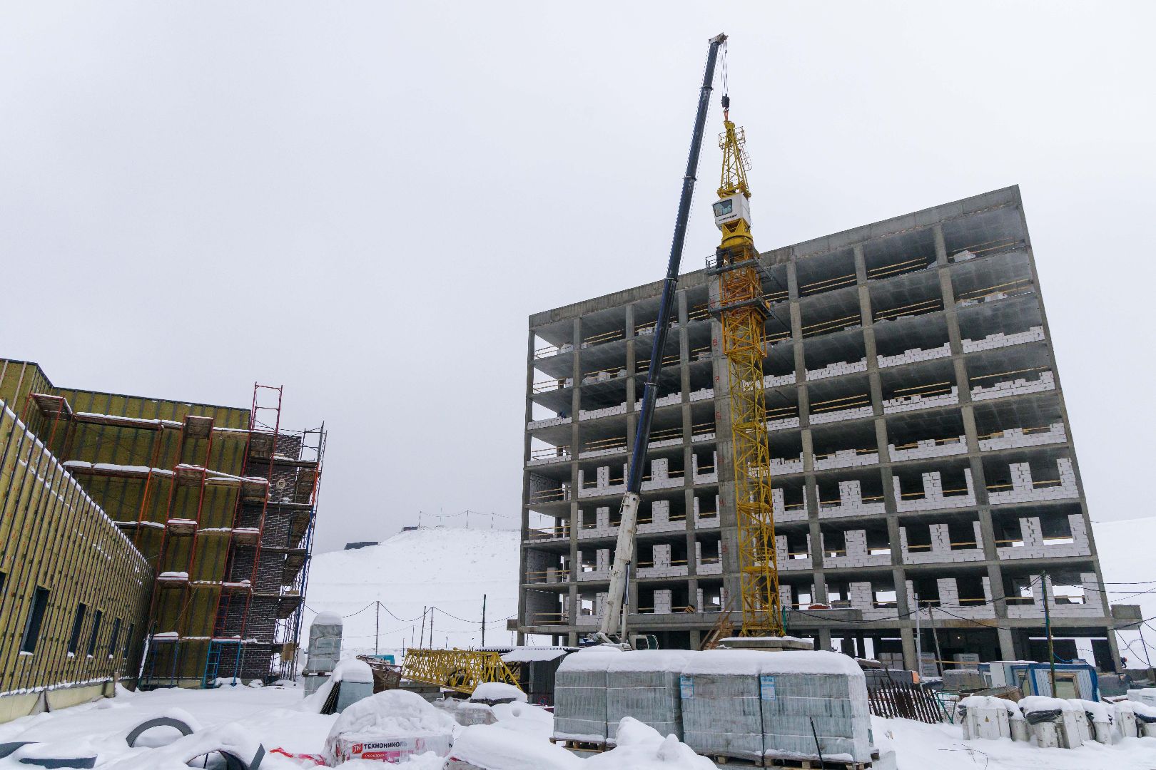 Люберцы, новая поликлиника, строители,