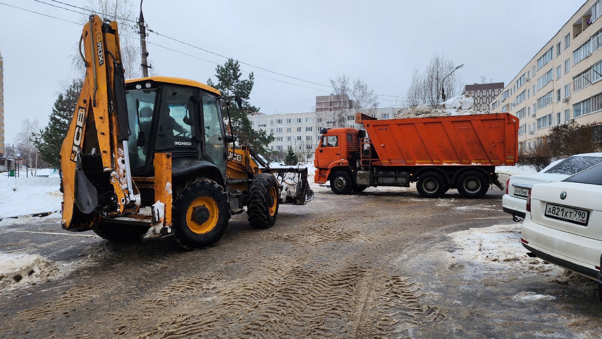 жкх, благоустройство, уборка снега, Лосино-Петровский, коммунальная техника, снегопад, дождь, подмосковье,