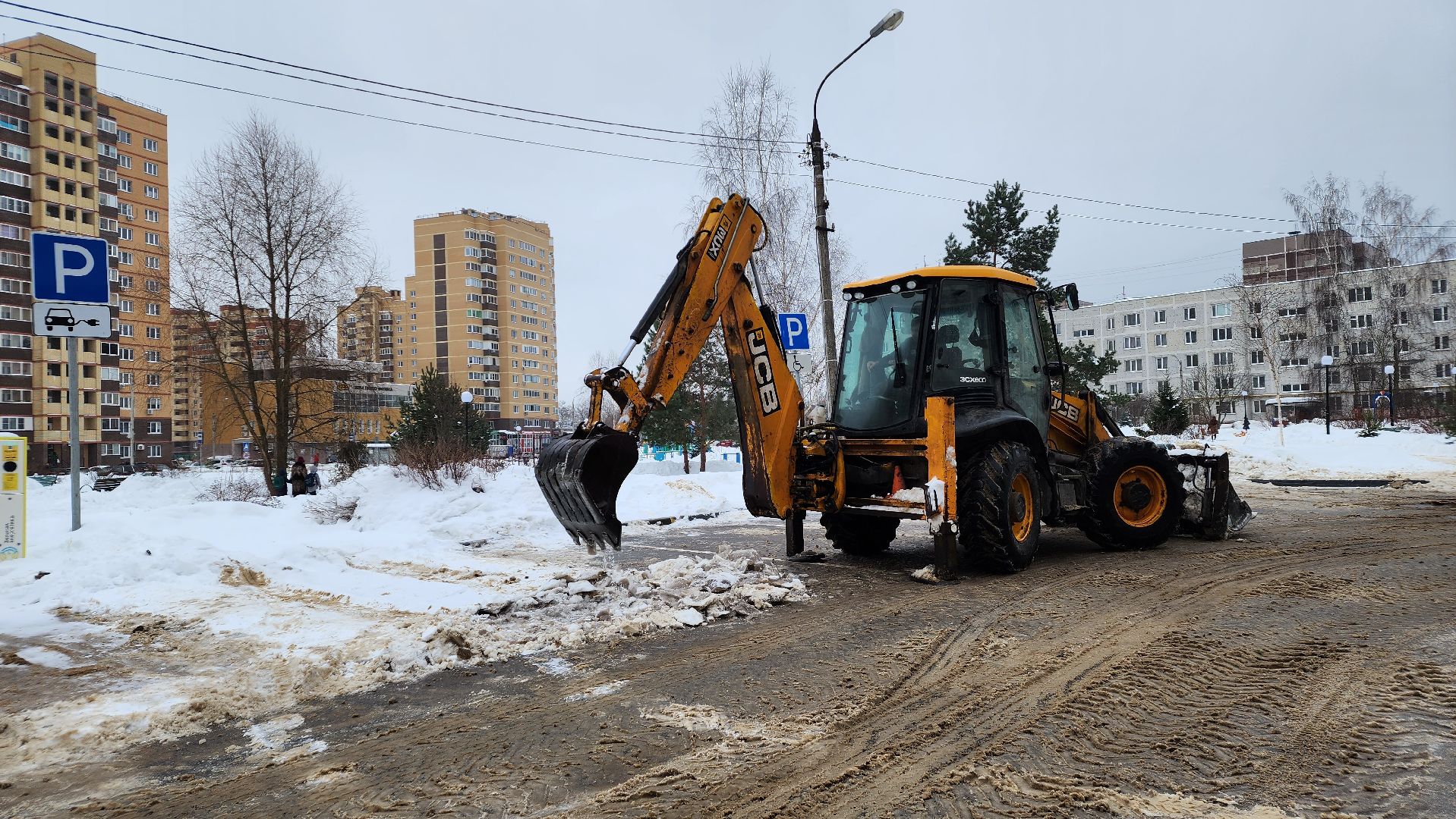 жкх, благоустройство, уборка снега, Лосино-Петровский, коммунальная техника, снегопад, дождь, подмосковье,