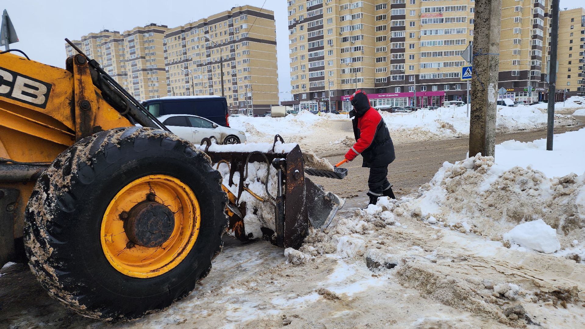 жкх, благоустройство, уборка снега, Лосино-Петровский, коммунальная техника, снегопад, дождь, подмосковье,