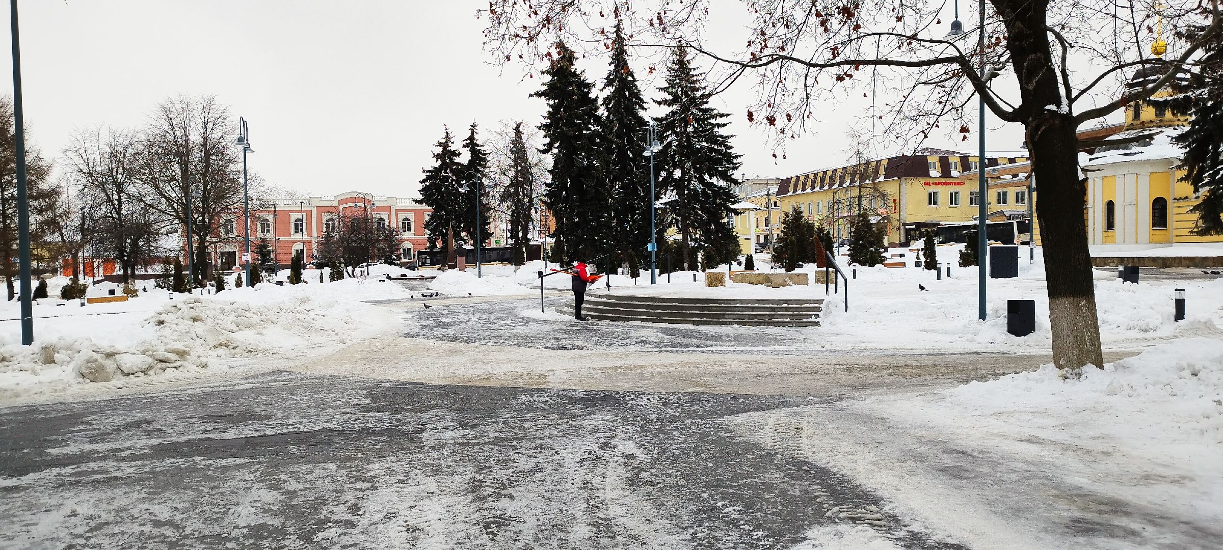 Бронницы, Площадь Тимофеева, Гололед,