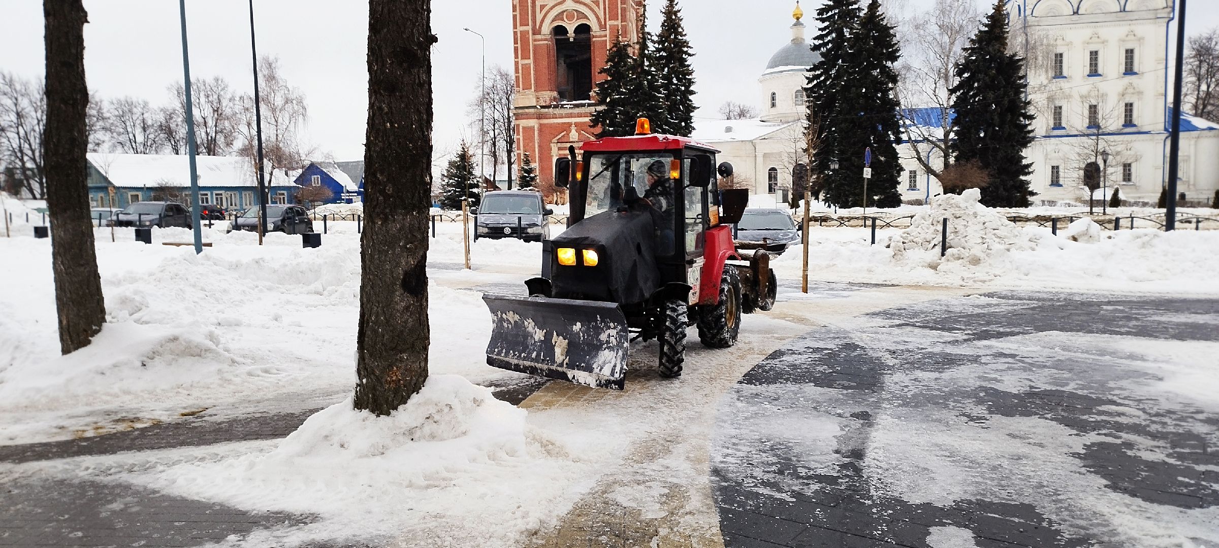 Бронницы, Площадь Тимофеева, Гололед,