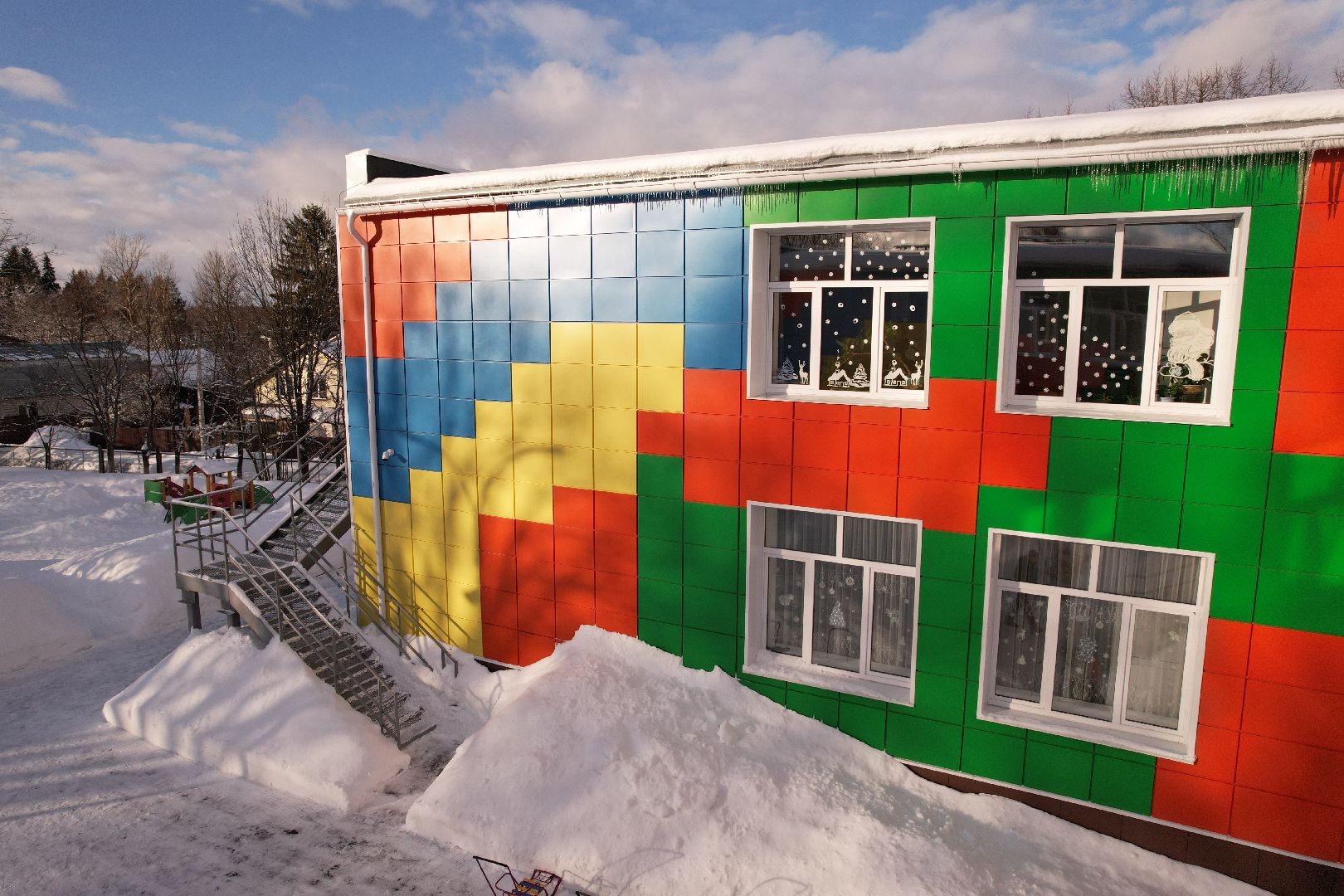 видео с коптера, детский сад,