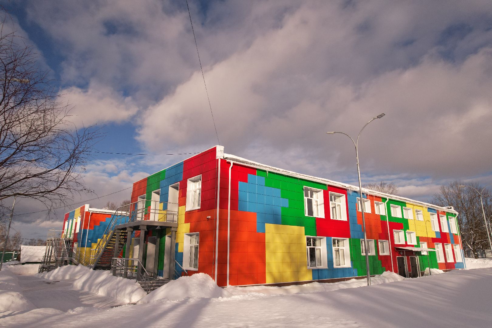 видео с коптера, детский сад,