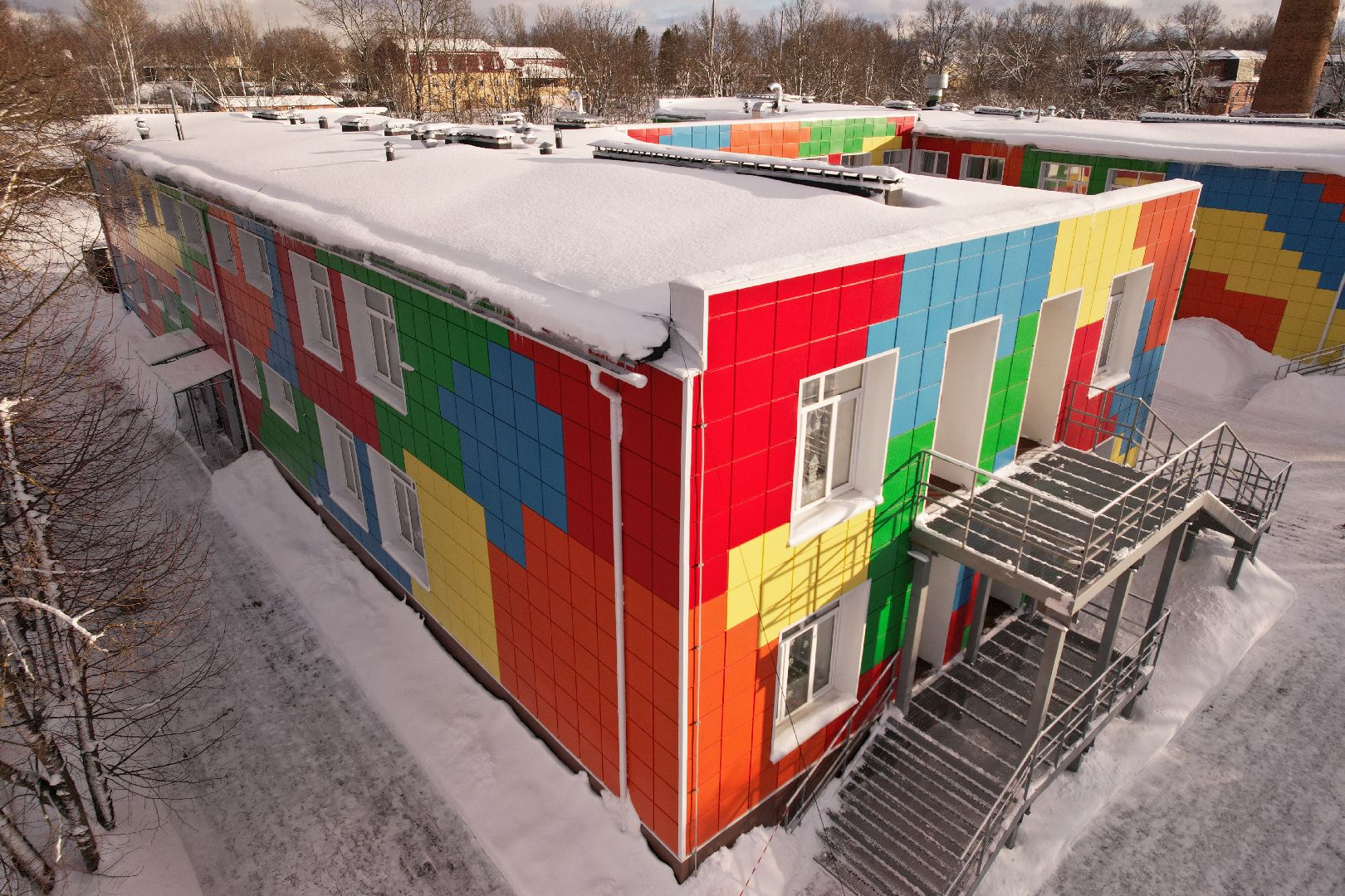 видео с коптера, детский сад,