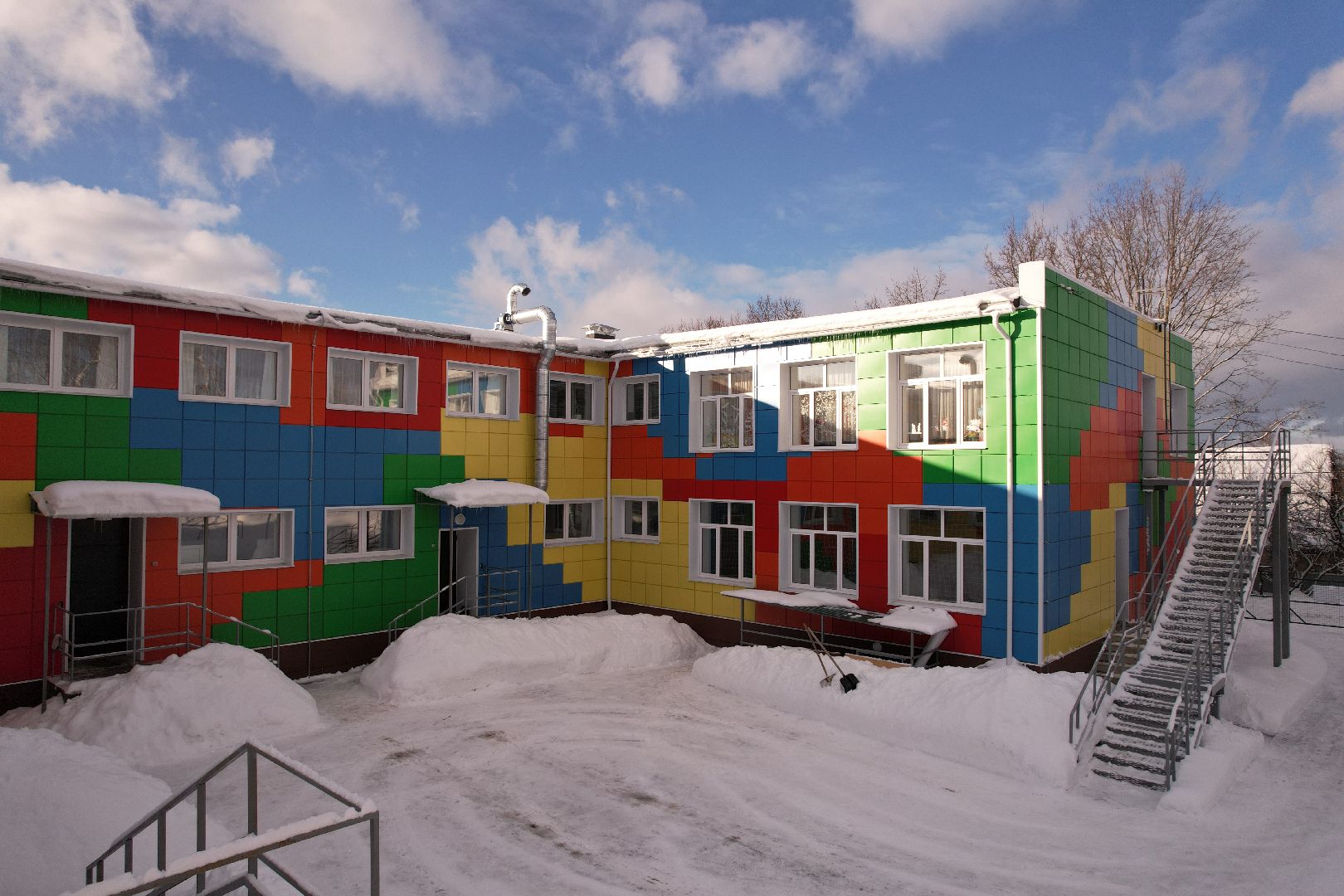 видео с коптера, детский сад,