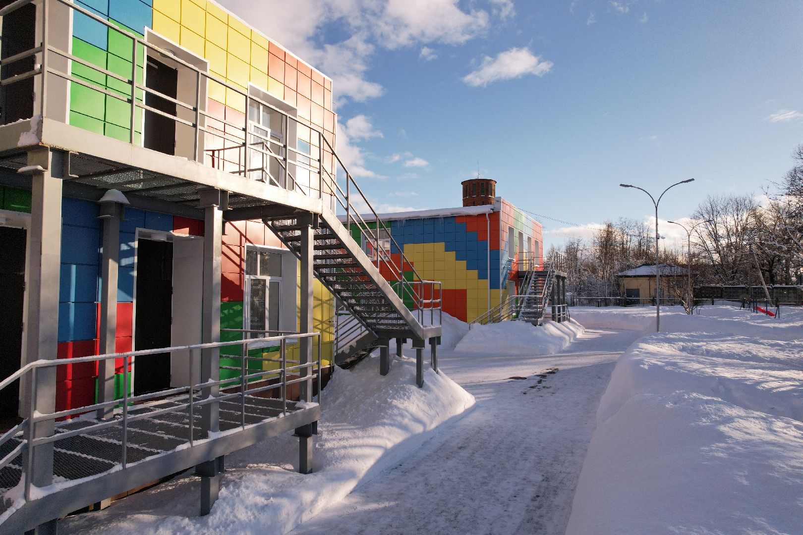 видео с коптера, детский сад,