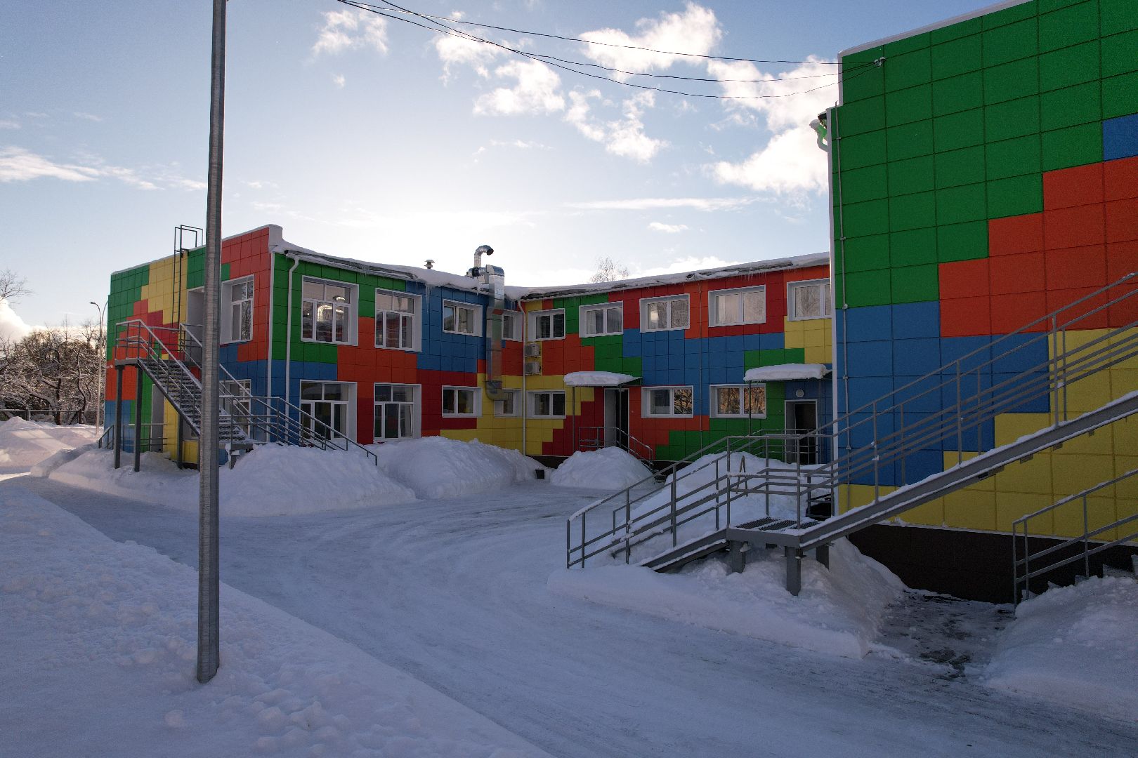 видео с коптера, детский сад,