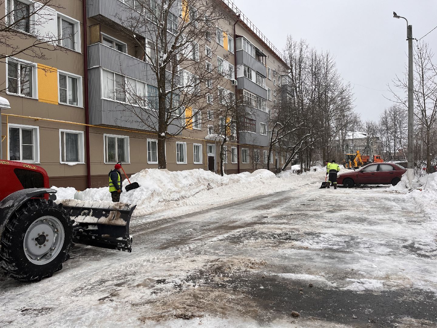 шаховская, ледяной дождь, снег, уборка снега,