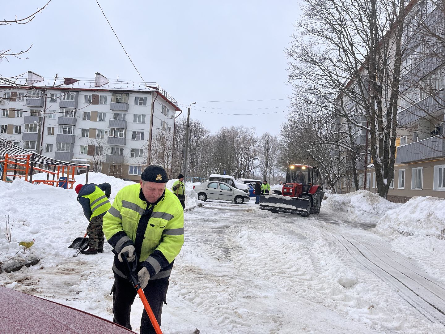 шаховская, ледяной дождь, снег, уборка снега,