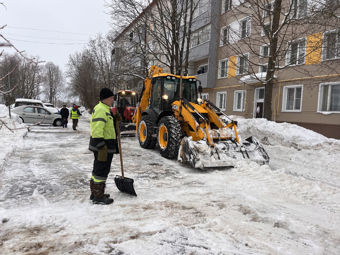 шаховская, ледяной дождь, снег, уборка снега,