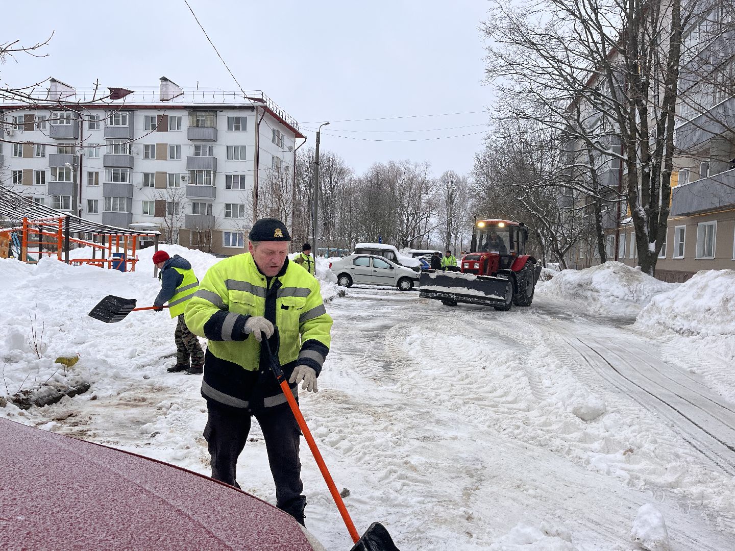 шаховская, ледяной дождь, снег, уборка снега,