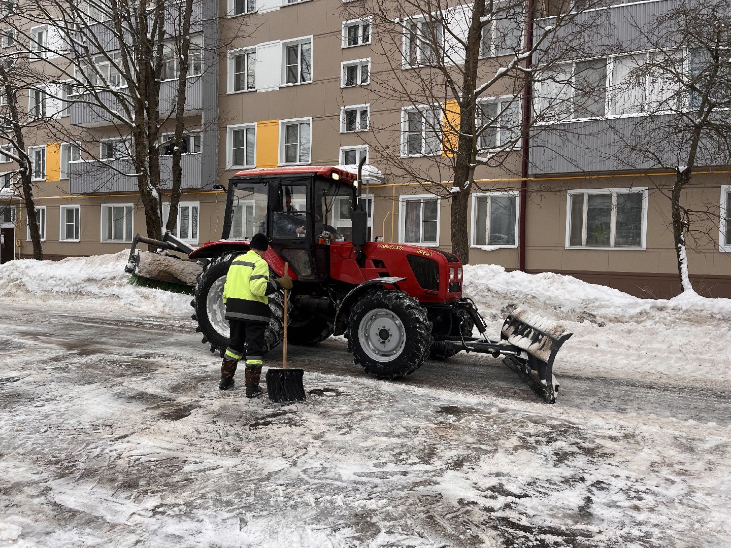 шаховская, ледяной дождь, снег, уборка снега,