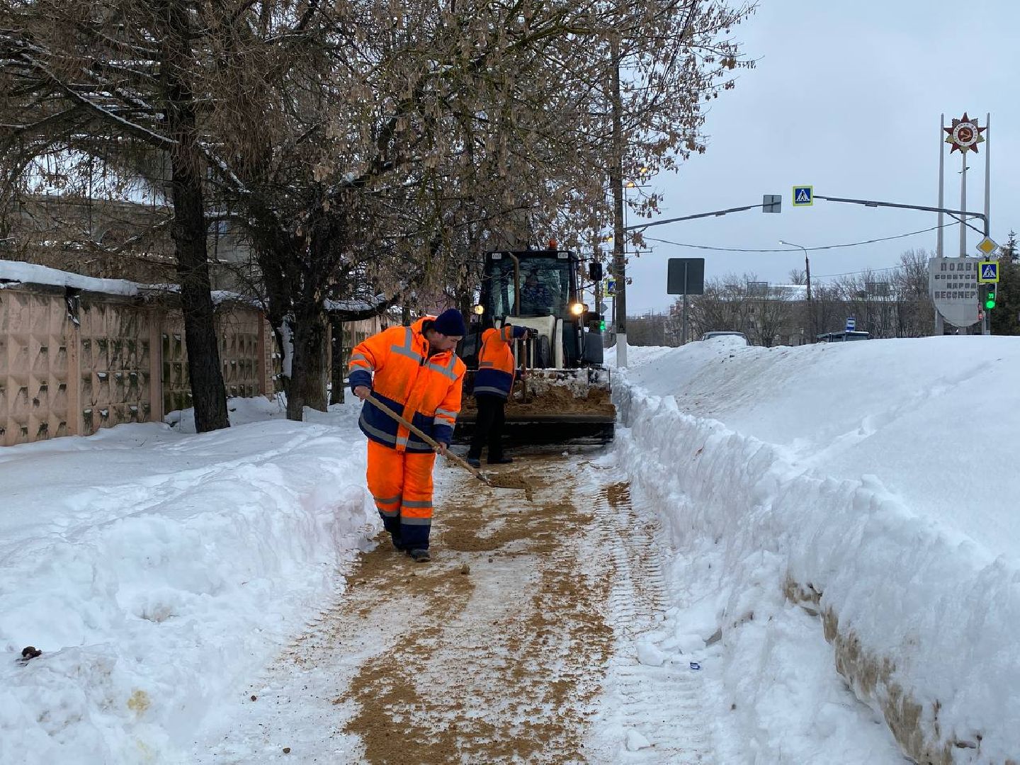 чехов, благоустойство, мосавтодор, обработка дорог, наледь,