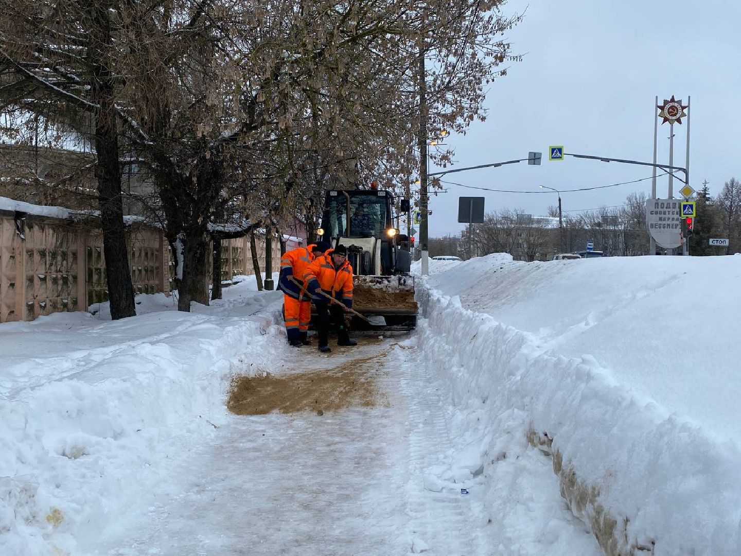 чехов, благоустойство, мосавтодор, обработка дорог, наледь,
