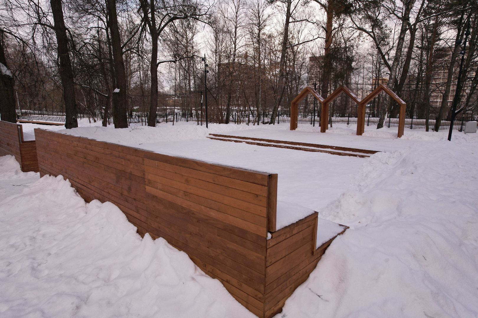 видео с коптера, парк,