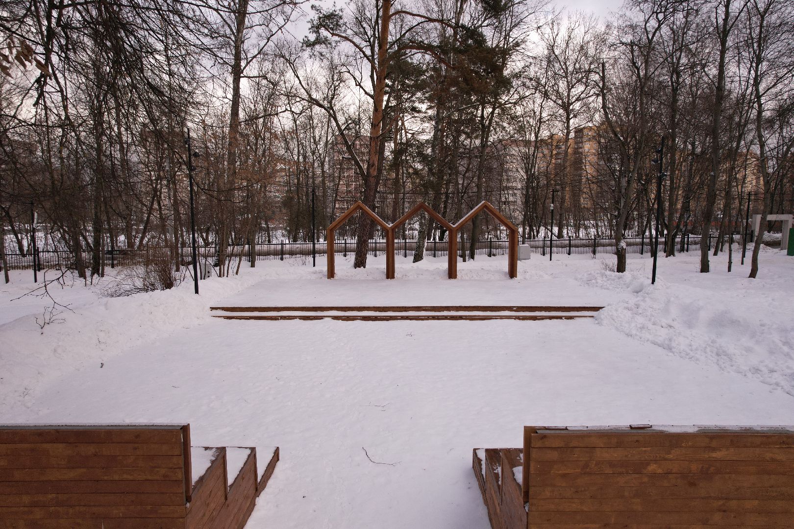 видео с коптера, парк,