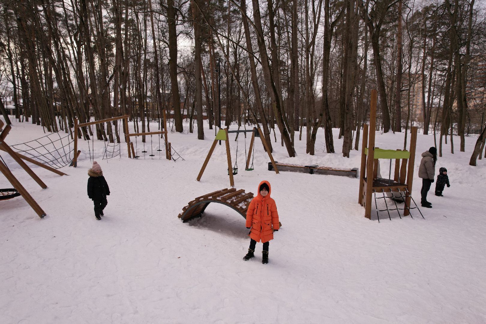 видео с коптера, парк,
