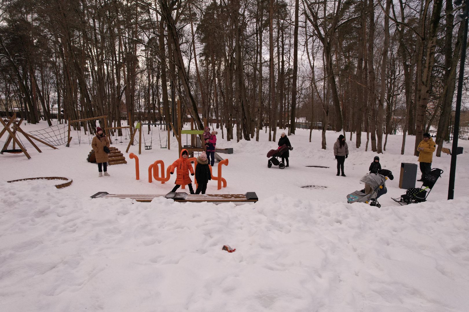 видео с коптера, парк,