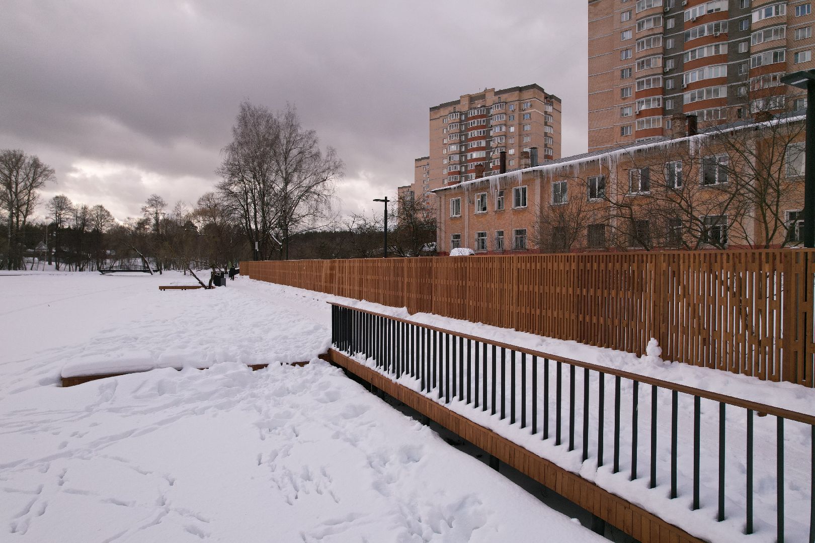 видео с коптера, парк,