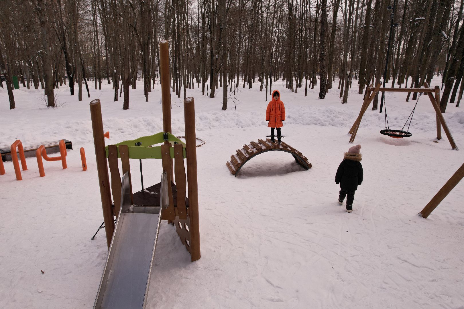видео с коптера, парк,